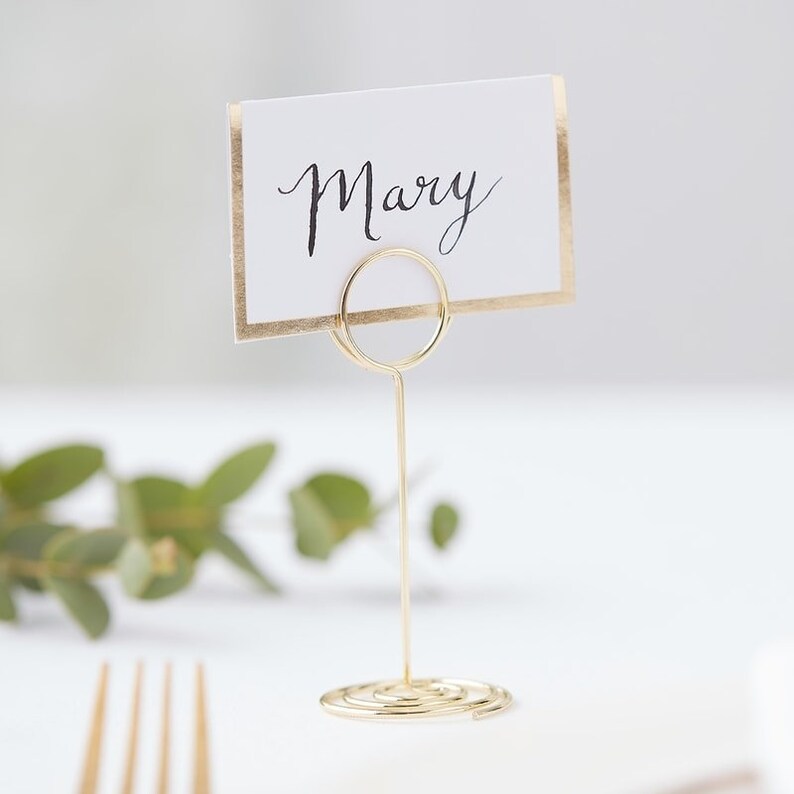 Wedding Table Place Card Holder//Gold// Wedding Reception Etsy