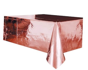 Metallic Rose Gold Foil Table Cover: Party Decoration