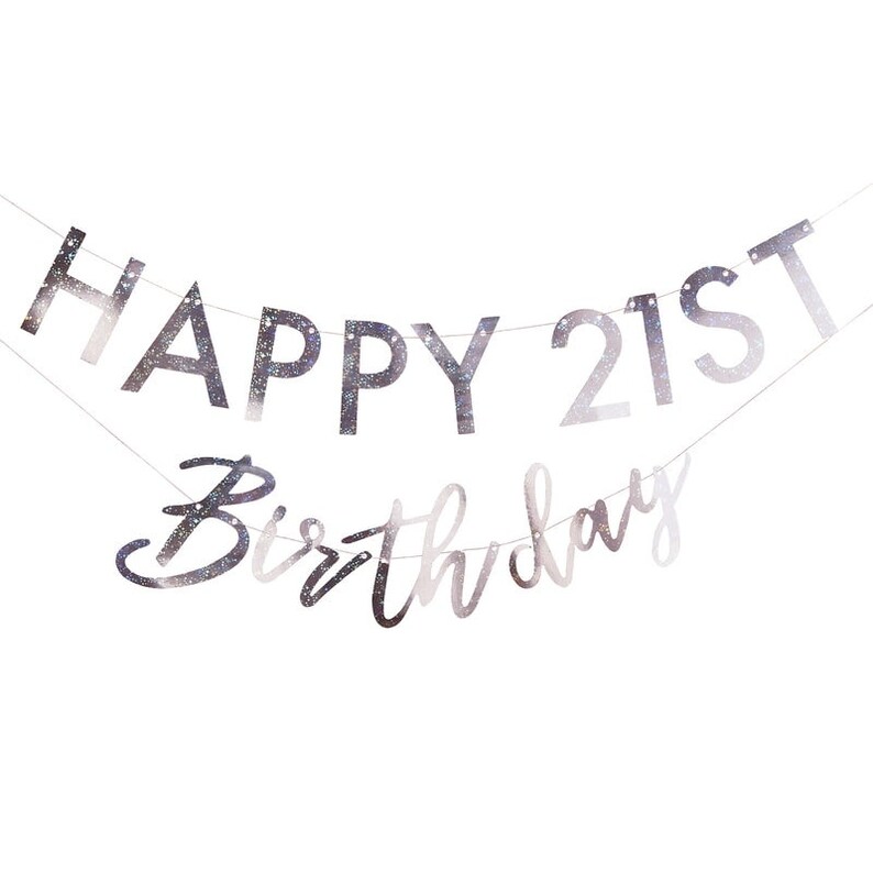 Any age Milestone Birthday Bunting Custom IridescentGarland Party Decorations21st Birthday30th40thWall DecorationBirthday bunting