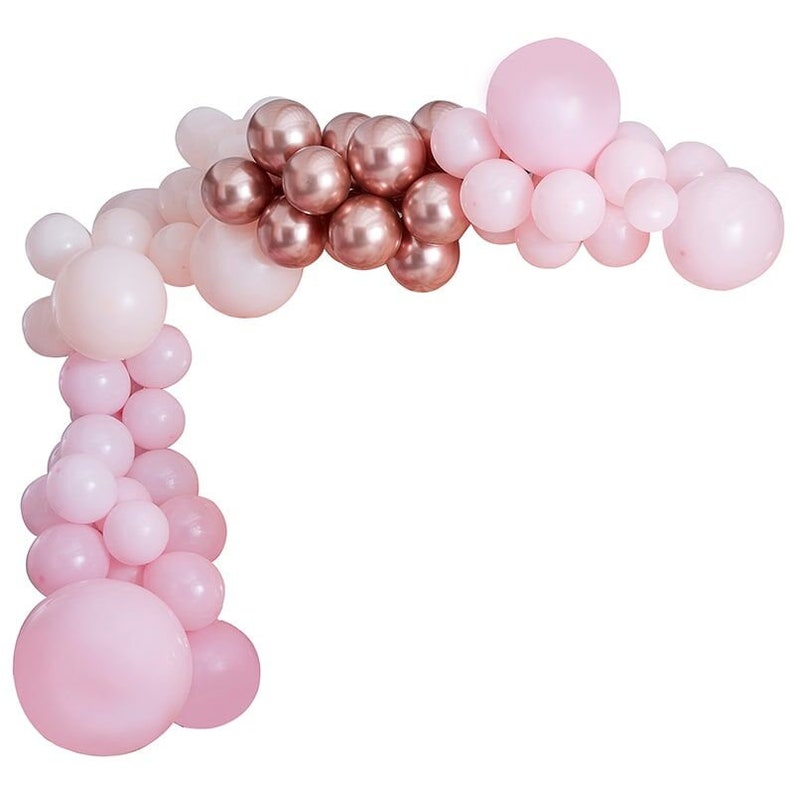 Metallic rose gold and pink balloon arch kit birthday etsy