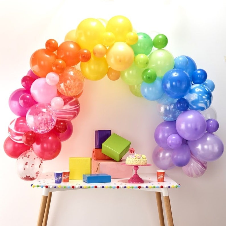 Rainbow Balloon Arch Kit // Balloon Arches // Birthday Decoration // Backdrop // Garland // Happy Birthday // Party Decoration // Backdrop image 2