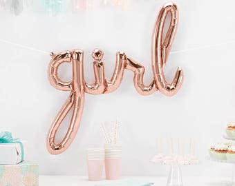 Baby Shower Party Girl Balloon. Gender Reveal Balloon.Rose Gold Girl Balloon.New Baby. Foil balloon. Air Helium. Baby Girl. Wall decor. Baby