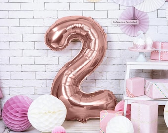 Birthday Balloon Age Number 2 Rose Gold//Second Birthday//Two Balloon//2nd Birthday//Foil Balloon//Party Decorations//2 Balloon//Girl //Boy