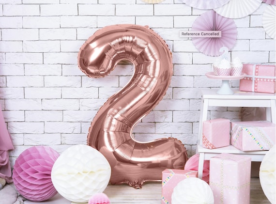 Birthday Balloon Age Number 2 Rose Gold//second Birthday//two | Etsy UK