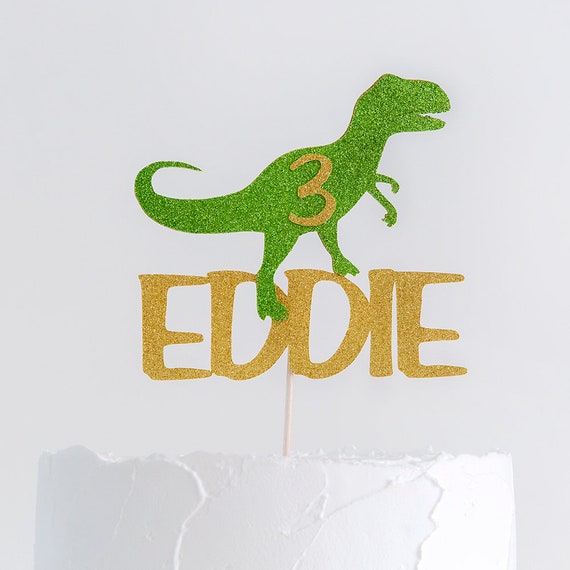 Dinosaur Birthday Name And Age Cake Topper T Rex Cake Etsy Dinosaur Birthday Name And Age Cake Topper T Rex Cake Etsy