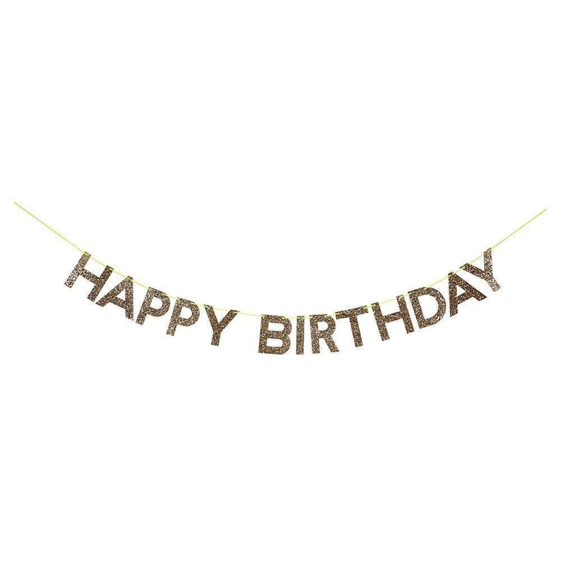 Gold Happy Birthday GarlandHappy Birthday BannerBackdropBirthday Boy Girl Party DecorationsWall DecorationHangingBirthday decoration