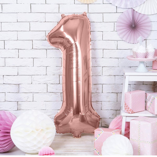 Birthday Balloon Age Number 1 Rose Gold//First Birthday//One Balloon//1st Birthday//Foil Balloon//Party Decorations//1st Birthday//Girl Boy