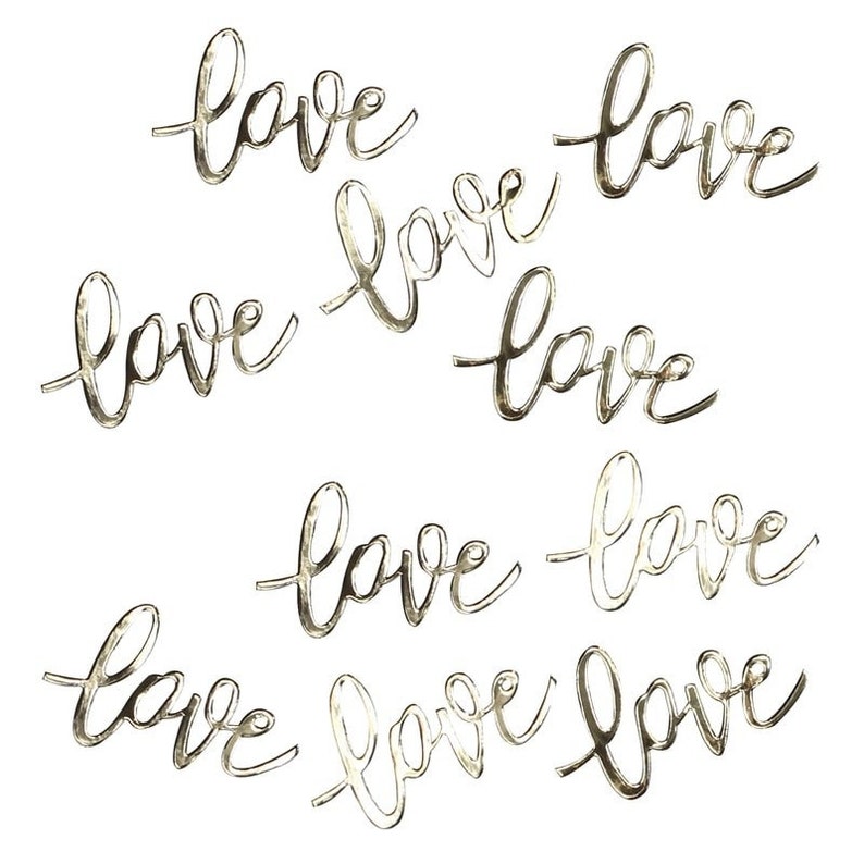 Gold Love Table Confetti// Wedding Confetti// Table Scatter / Wedding Day Party Decoration//Wedding Reception//Bride & Groom//Wedding Table image 2
