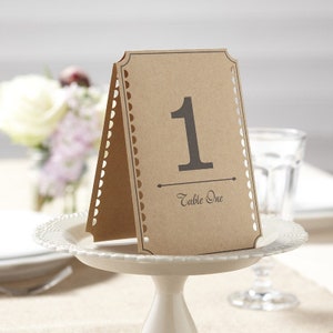 Brown Kraft Números de mesa / Vintage Affair/ mWedding Recepción Decoración/Kraft Tarjetas de número de mesa de boda 1 a 12 / Decoración de la mesa de la boda