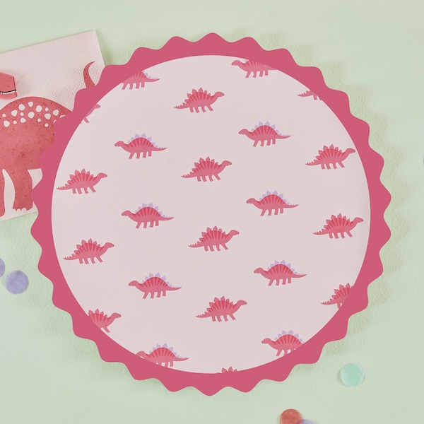 Dinosaur Girl Party Plates Etsy