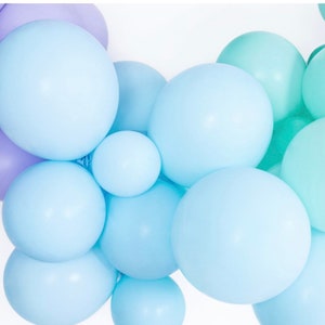 Baby Blue Balloon Arch// Blue Balloon Garland/ First Birthday Boy /Backdrop/Party Decoration/ Baby Shower/ White/ Rose gold image 6