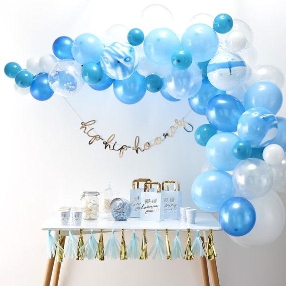 boy baby shower balloon arch
