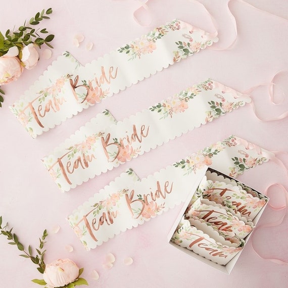 Lot De 12 écharpes De Mariée - 1 'Mariée' + 11 'Team Beaut' - Tissu Pailleté - 79 Cm De Long - Pour Enterrement De Vie De Jeune Fille