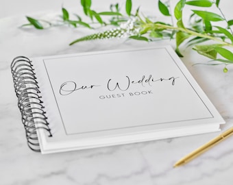 Wedding Guest Book in Black and White/Bride to Be Book/Guest message/Wedding Gift/Wedding Reception/Monochrome Wedding Message/Bride & Groom