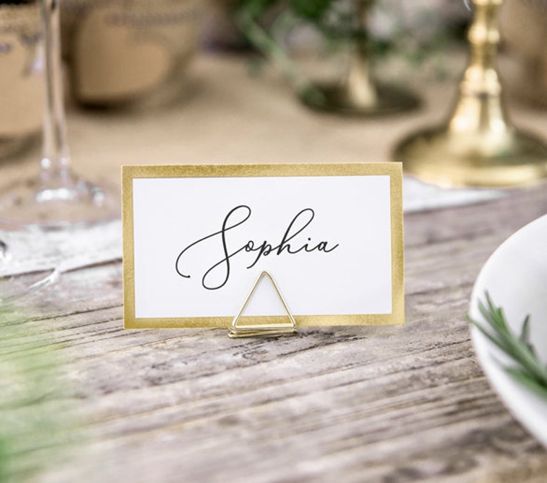 Gold Metal Place Card Holders//wedding Decoration /triangle Etsy
