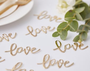 Gold Love Table Confetti// Wedding Confetti// Table Scatter / Wedding Day Party Decoration//Wedding Reception//Bride & Groom//Wedding Table