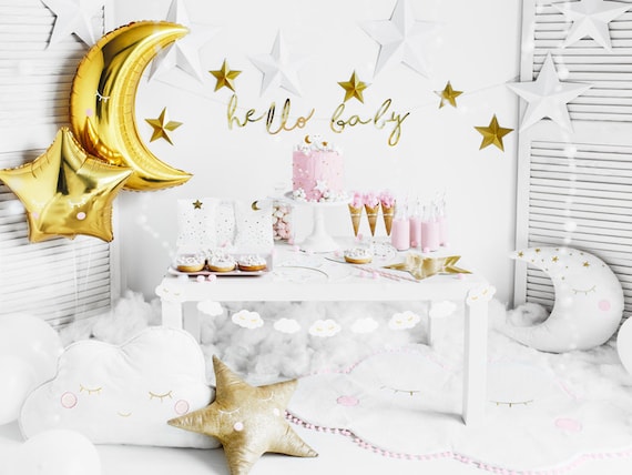 Pappteller 'Hello Baby Gold' – 23 Cm, 8 Stück, Für Babyparty & Geschlechtsenthüllung