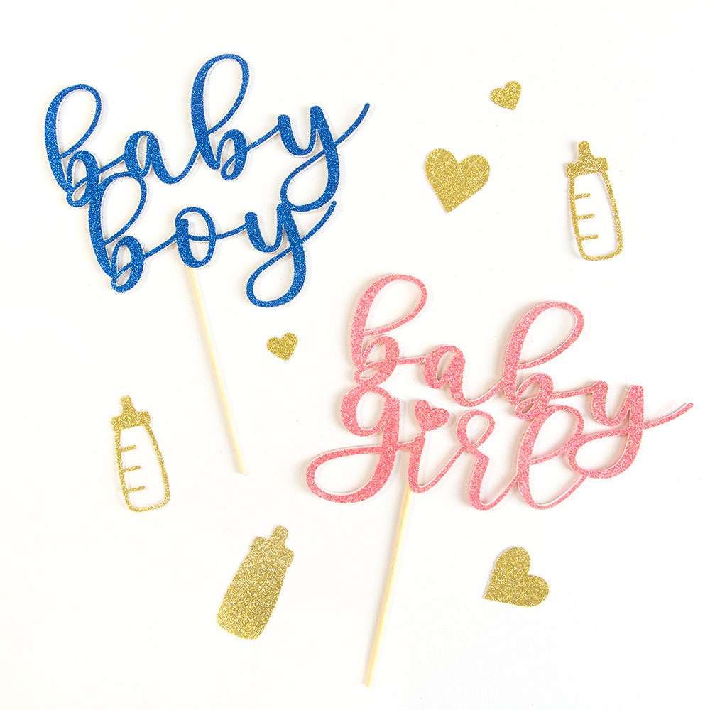 Baby Shower Gender Reveal Cake Topper.baby Shower Cake Etsy UK