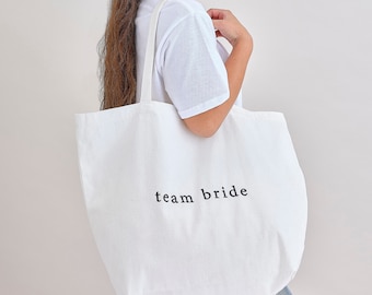 Bolsa de lona de algodón blanca del equipo de la novia: recuerdo de despedida de soltera