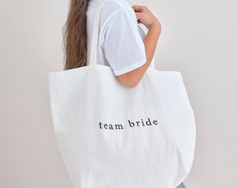 Witte Team Bride Hen Party Tote Bag//Team Bride Outfit /Hen Party /Hen do Bag /Trouwen/Verloofd /Bruiloft / Feestdecoraties /Hen Do