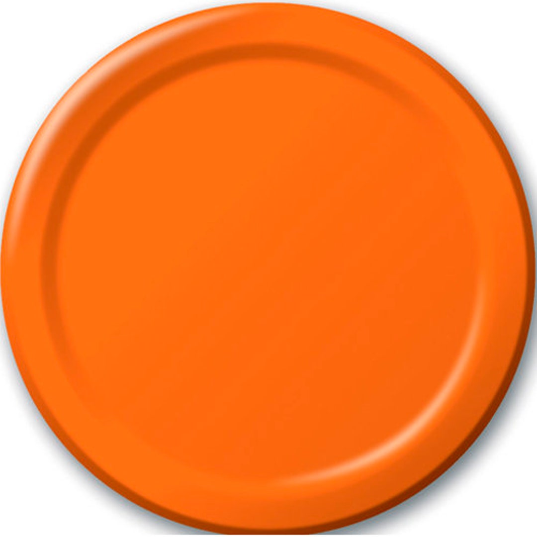 Orange Paper Plates// Colorful Tableware// Party Decoration// Birthday
