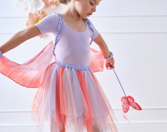 Butterfly Costume Tutu|Ages 3-5 Dress|Fancy Dress|Girl Fancy Dress |Kids Outfit|Birthday Costume|Dressing up|Play Party|Red Lilac Butterfly