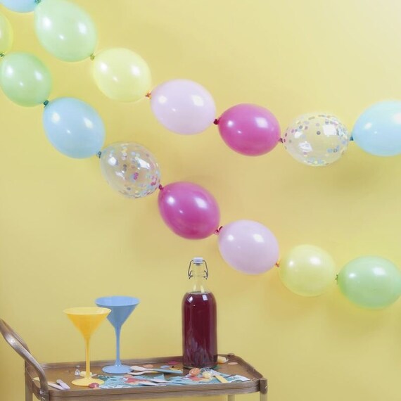 Multi Coloured and Confetti Link Balloon Garland //hanging