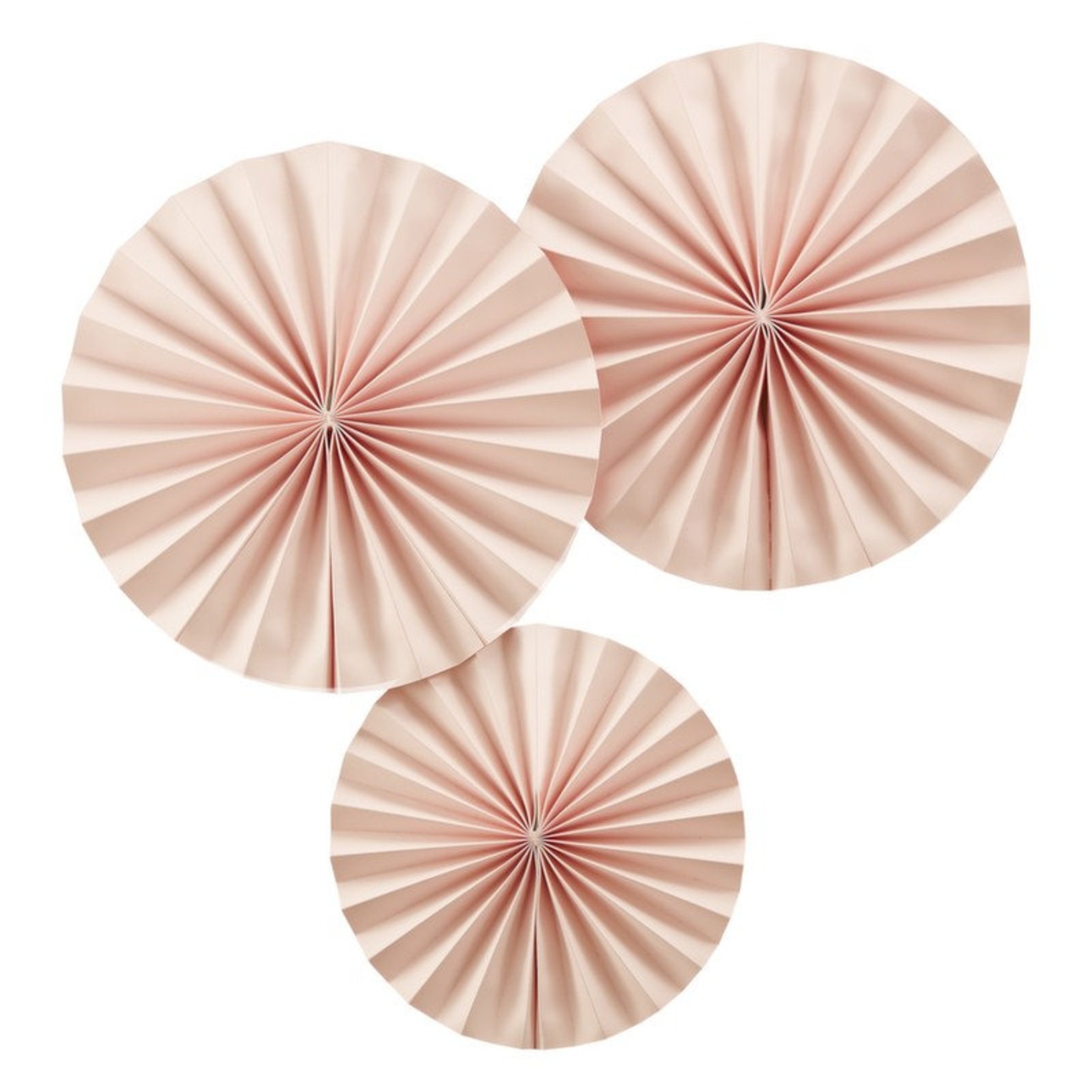 Pastel Pink Circle Fan Pinwheel Decorations//pink & Gold/back Etsy