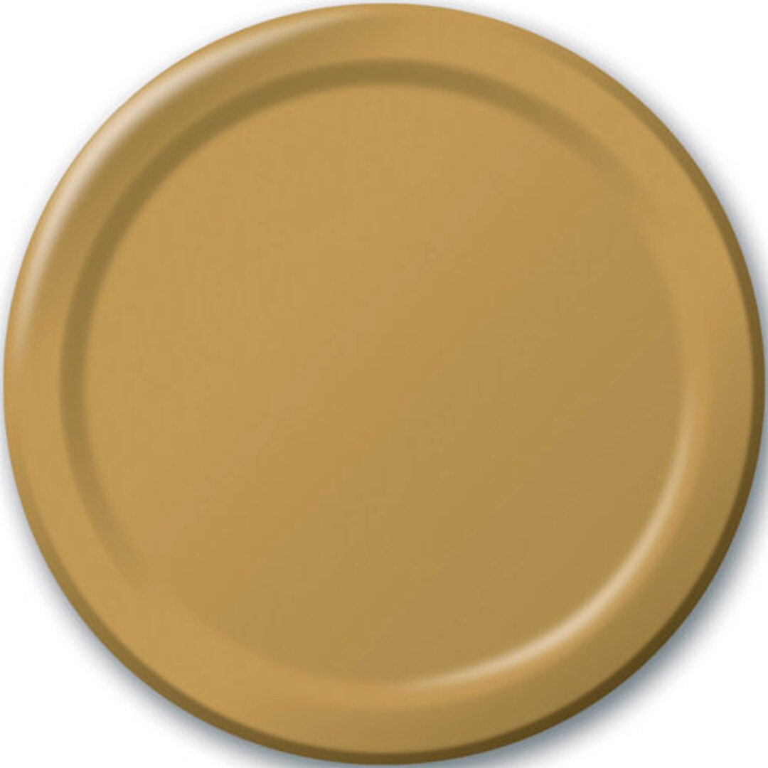 Gold Paper Plates// Colorful Tableware// Party Etsy