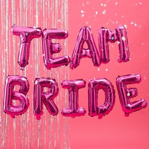 Hen Party Balloon//Team Bride Party Balloon/Hen Bunting/Hen do Decoration/Bride to be/Hen Decoration/Bride to be/Hot Pink balloon