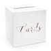 Wedding Reception Card Box/ White Wedding /Rose Gold Text /Wedding Cards / Guest Presents/Envelope/Wedding Gift /Decorations / Just Married