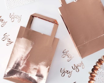Rose Gold Party Bags//Birthday Favours Gift Bag/Wedding Favours/Birthday Gifts/Wedding Gifts/Party Treats/Birthday Party Decorations.