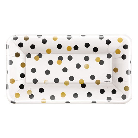 Chic Party rectangular paper plates Tableware Party Decoration Paper plates Birthday party Birthday decoration Dots paper plates