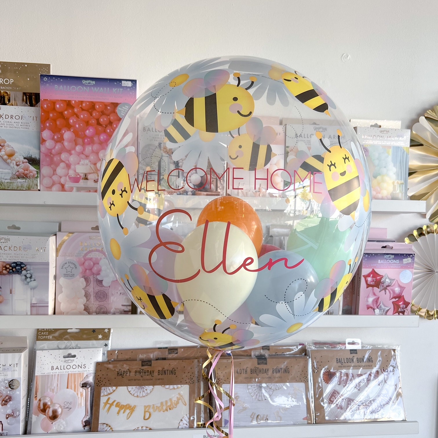 Ballon d'anniversaire surprise gonflé à l'hélium : 40 ans