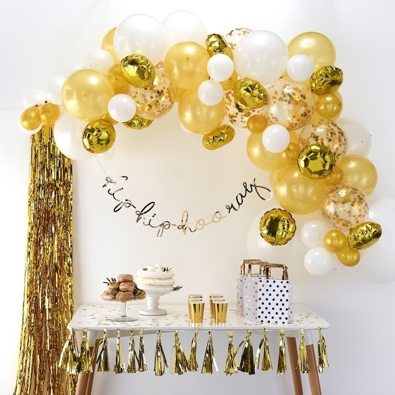 Gold Balloon Arch Kit // Balloon Arches // Décoration de réception de mariage // Toile de fond // Guirlande // Anniversaire // Décoration de la fête //Célébration image 1