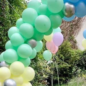 Baby Blue Balloon Arch// Blue Balloon Garland/ First Birthday Boy /Backdrop/Party Decoration/ Baby Shower/ White/ Rose gold image 5