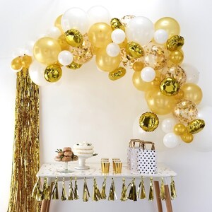 Gold Balloon Arch Kit // Balloon Arches // Décoration de réception de mariage // Toile de fond // Guirlande // Anniversaire // Décoration de la fête //Célébration image 2