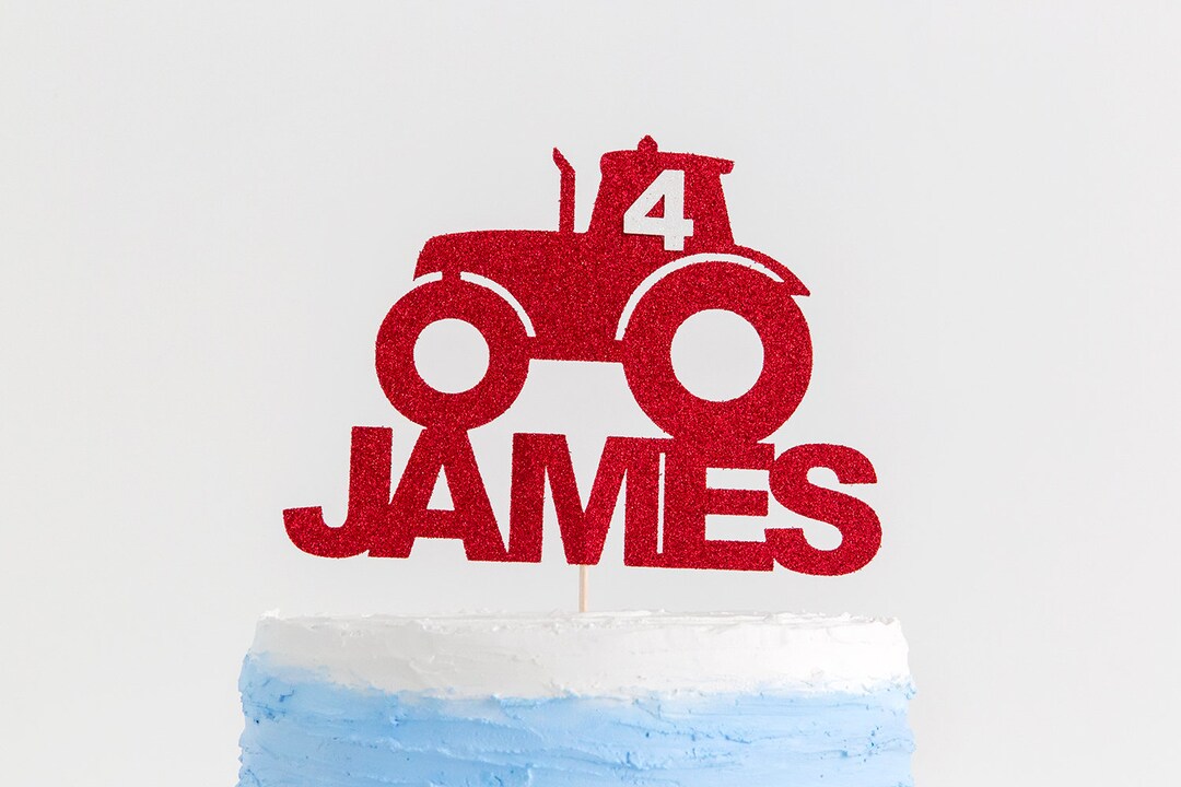 Tractor Cake Topper Birthday Name and Age/ Birthday Boy Party Etsy