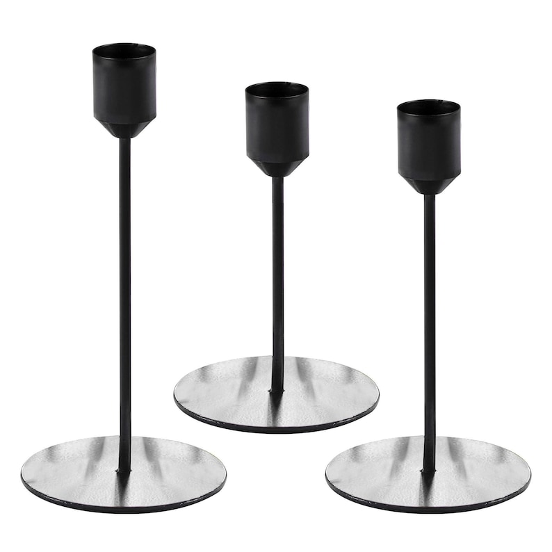 Matte Black Wedding Candle Holders