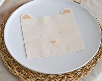 Serviettes en papier de douche de bébé d’ours en peluche/vaisselle d’ours/décorations de fête d’ours/serviettes en papier/serviettes de douche de bébé/maman à être/ bébé garçon/bébé fille