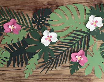 Tropical Leaves Paper Decorations //Decorative Leaves // Table // Balloon // Leaf // Party Decoration // Flowers // Centrepiece //Wall Decor