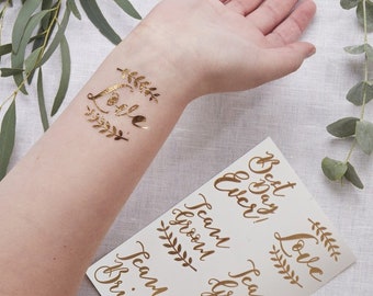 Rose Gold Wedding Temporary Tattoos: Botanical Celebration, Team Bride & Groom