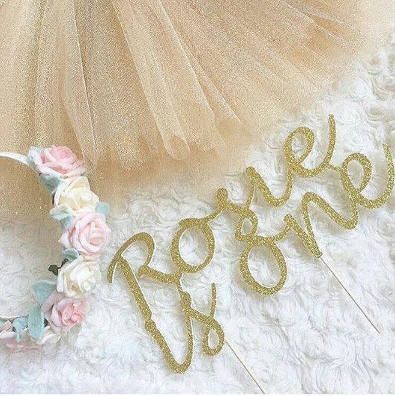 First Birthday. One Cake Topper. Custom Name & Age.Girl.Boy.Pink and gold. Party Decorations. Smash Cake Topper. Personalised. Rose Gold image 7