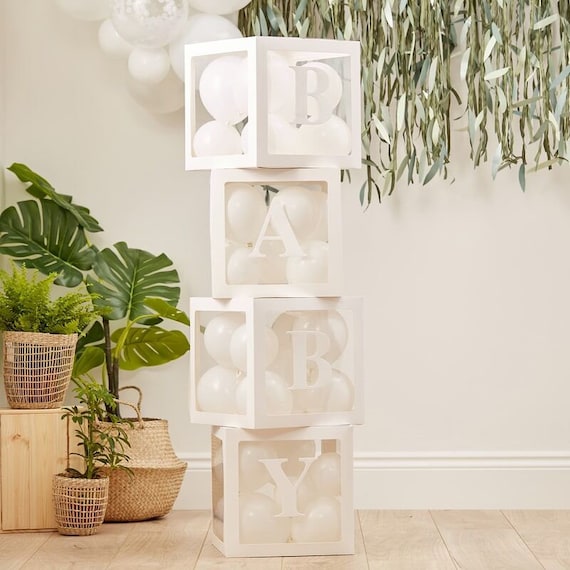 Balloon filled store baby blocks