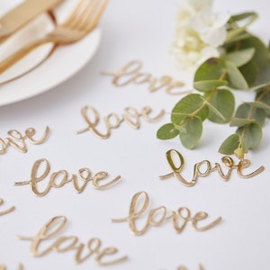Gold Love Table Confetti// Wedding Confetti// Table Scatter / Wedding Day Party Decoration//Wedding Reception//Bride & Groom//Wedding Table image 5