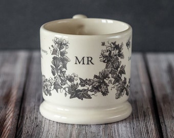 Mr Half Pint Mug. English Creamware Mug. Wedding Mug. Mugs With Meaning. Country Kitchenware.