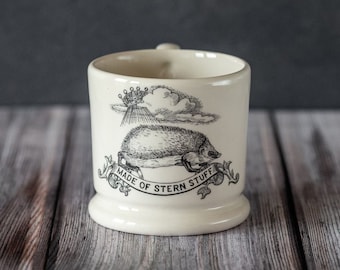 Made Of Stern Stuff Half Pint Coffee Mug. Motto Mug . Hedgehog Coffee Mug. English Creamware Mug. Gift Mugs With Sayings. Gifts Under 20.