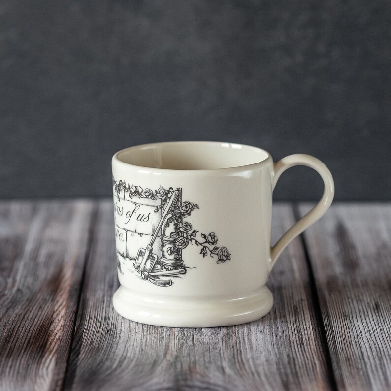 What Remains of Us is Love Half Pint Mug. English Creamware Mug. Gift Mugs With Sentiment