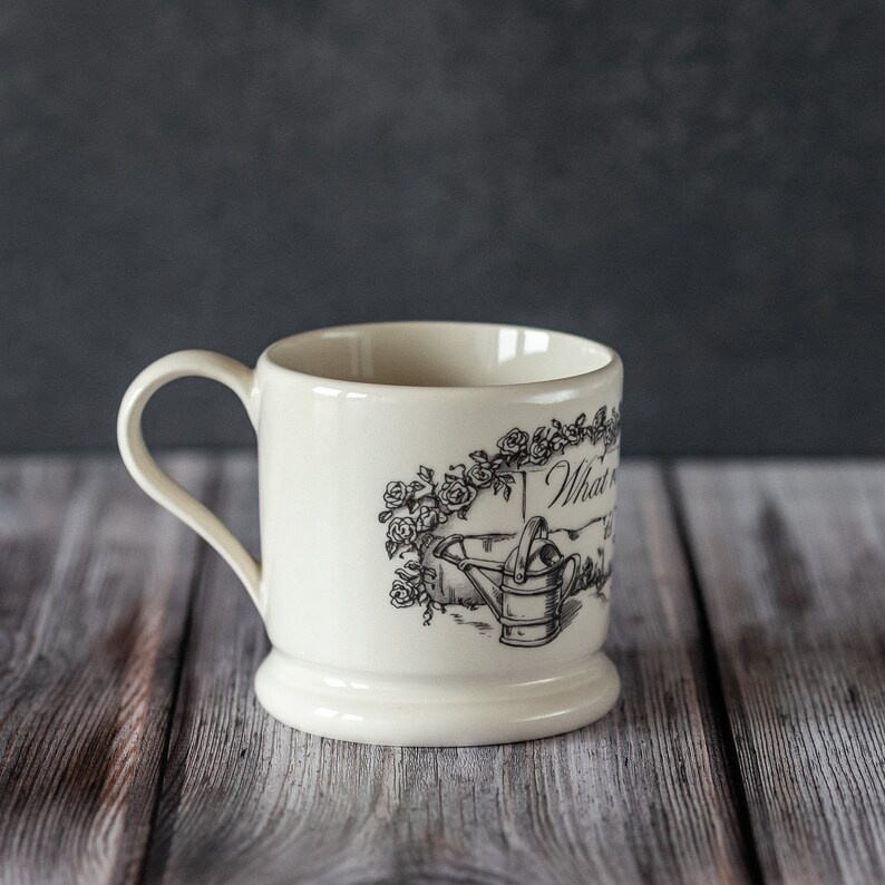 What Remains of Us is Love Half Pint Mug. English Creamware Mug. Gift Mugs With Sentiment
