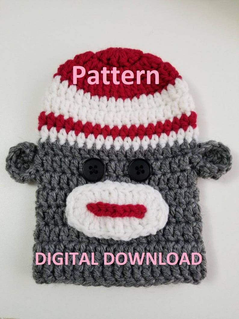 Crochet Pattern sock Monkey Cast Sock/toe Cover. Etsy
